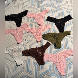 Victoria's Secret Lace Thong Set in Pink, Brown, and Green